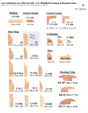 Wood Trim Molding Profiles Catalog