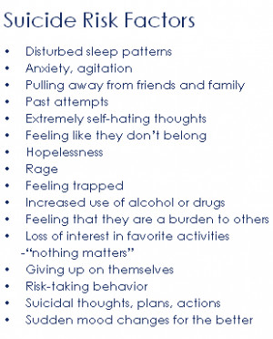 Suicide Prevention Advice