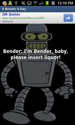 View bigger - Futurama A Bender Quote A Day for Android screenshot