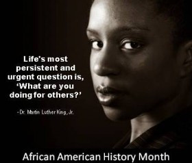 African American Image with MLK Quote