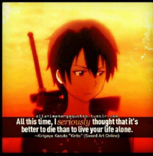 Sword Art Online Kirito Quotes