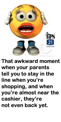That awkward moment when your parents tell you to stay in the line ...
