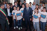 Giorgio Napolitano con Sergio Chiamparino, Ernesto Olivero e Mino ...