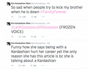 KIM KARDASHIAN BLASTS LITTLE BROTHER'S EX-GILFRIEND ON TWITTER