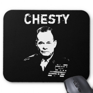 Chesty -- Black and White Mousepad