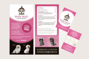 Tender Touch Dog Grooming DL flyer and business card design by ITALIC