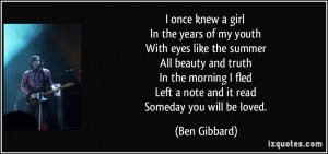 More Ben Gibbard Quotes