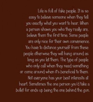 life is full of fake people