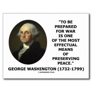 George Washington Preparing For War Peace Quote Postcard