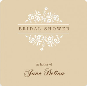 Brown And White Formal Flowers Bridal Shower Invite