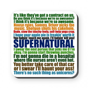 Supernatural Quotes Square Coaster