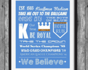 Kansas City Royals Print - Royals Subway Print - Be Royal - We Believe ...