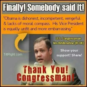 disgrace to the American people. U. S. Congressman Jim Bridenstine ...