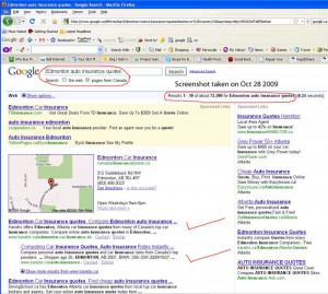 ... for “Edmonton auto insurance quotes” on Google.ca: Example 14