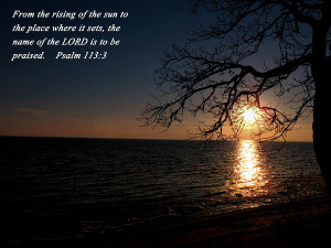 Bible Verse Sunset Over Mille Lacs Lake Photograph