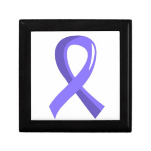Esophageal Cancer Periwinkle Ribbon 3 Jewelry Box