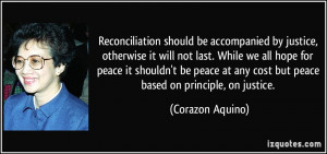 Reconciliation should be accompanied by justice, otherwise it will not ...