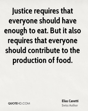 Justice requires that everyone should have enough to eat. But it also ...