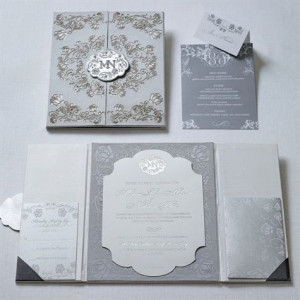 Modern Rococo Tri-Fold Invitations- don't like fact that super ...