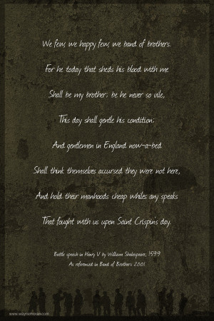 Band of Brothers Quote Henry V Saint Crispin’s day speech