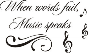 ... music speaks Vinyl wall decals inspirational quotes(China (Mainland