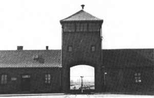 Photograph: Gate at Auschwitz II-Birkenau