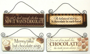 Chocolate Wall Signs Set of 4