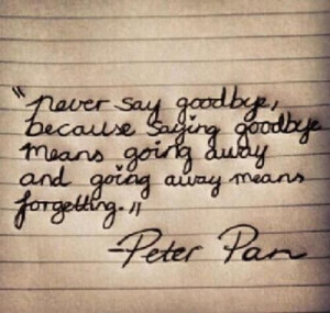 Never say goodbye...