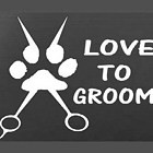 Love to Groom Dog Groomer Window Decal Sticker 9 Inch