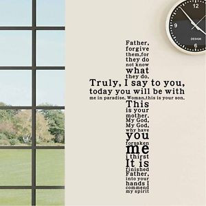 ... -Christian-Cross-Vinyl-quotes-decals-pray-wall-art-bedroom-stickers
