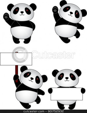 Funny Panda Cartoon Stock Vector Clipart Illustration