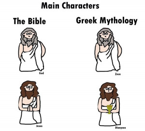 ... the Bible. Plain writing = From the Bible. Bold = Greek Mythology
