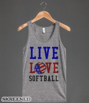 Live Love Softball tank top tee t shirt