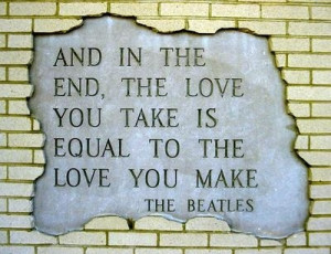 beatles, love, lyric, message, quote, the beatles, typography