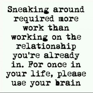 My thoughts on people who cheat..what a disgrace. Yes, I'm talking ...