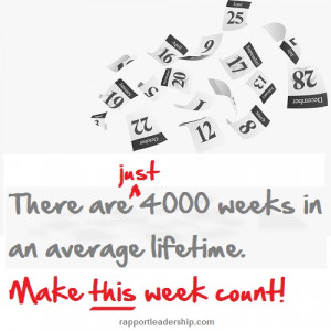 There are just 4000 weeks in an average lifetime. Make this week count ...