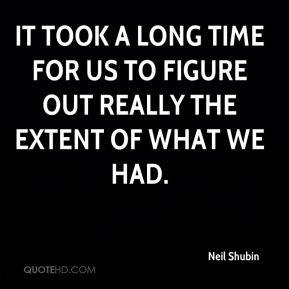 ... long time for us to figure out really the extent of what we had