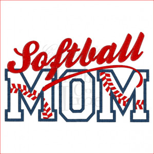Sayings (1805) Softball Mom Applique 6x10