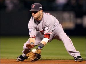 ... Dustin Pedroia, it's that he loves to talk. And talk. And talk