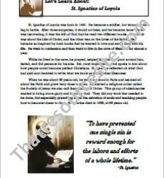 st ignatius of loyola biography sheet let s learn about st ignatius of ...