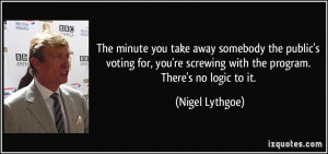 More Nigel Lythgoe Quotes
