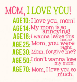 MOM, I love you! I don't wanna lose my mom!