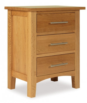 Hereford Rustic Oak Bedside Cabinet 3 Drawer