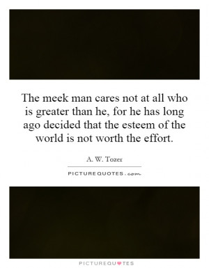 ... that the esteem of the world is not worth the effort. Picture Quote #1