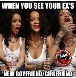 When you see your EX's GF/BF #rihanna #humor #exbf/gf