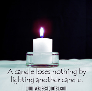 candle loses nothing by lighting another candle