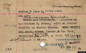 Library Catalog Cards For Classic Books (IMAGES)