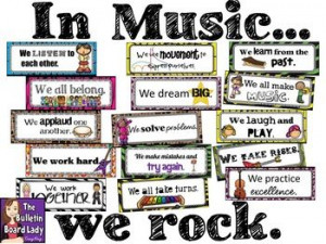 Music Class Rules: In Music We… Bulletin Board