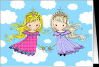Twin Girls Fairy Princess Birthday Card - Product #854764