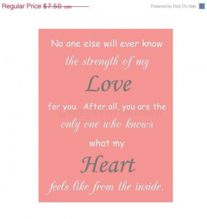 SALE Mothers love quote- Digital file, no one else quote, DIY nursery ...